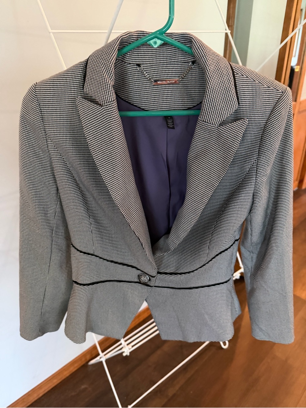 Tailored Black & White Houndstooth Women's Blazer size 0
